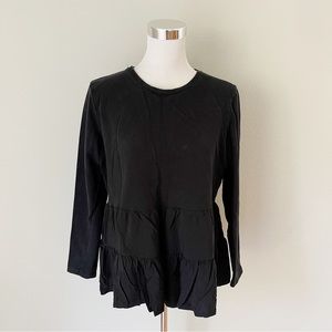 Zara Black Tiered Top Size L